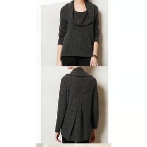 Anthropologie Angel of the North Gray Wool Boucle Cowlneck Sweater M
